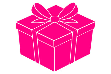 A rectangular gift box silhouette and a bow