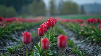 Serene Meadow Blossoms. Tranquil natural landscape with a variety of blooming flowers