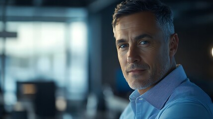 Obraz premium Professional businessman portrait office environment close-up