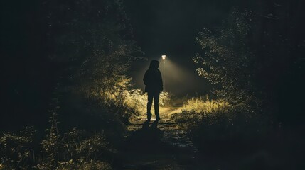 Fototapeta premium Midnight Stroll. Capturing the beauty of nature under the moonlight