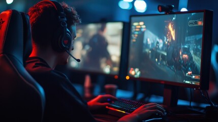 An organized gaming tournament with gaming consoles and competitive setups, Gaming controllers and screens set up for esports competition, Natural photo of