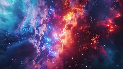Fototapeta premium A festive wallpaper with vibrant fireworks bursting in the night sky, creating a celebratory mood