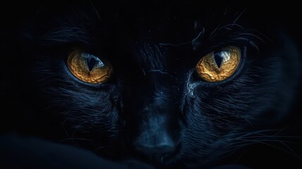 Captivating Gaze. Connection between feline and human features concept