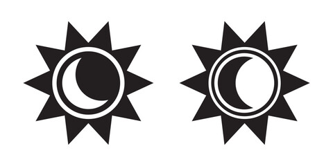 Sun and moon icon. Sun moon icon. Day and night sign.