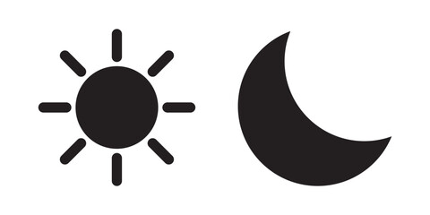 Sun moon icon illustration isolated vector sign symbol.