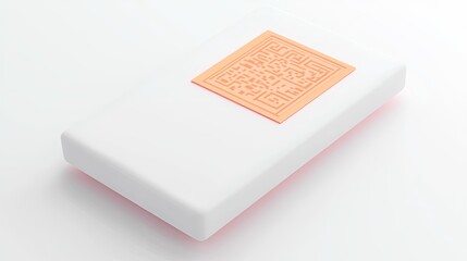 online shopping  shopping  personalized concept. A sleek, modern white item with an intricate orange design on top, suggesting an emphasis on minimalism and elegance.