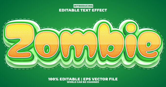 Zombie editable text effect in modern trend style