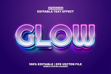 New Glow editable text effect in modern trend style