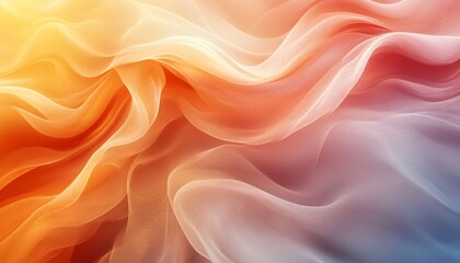 Obraz premium Soft Flowing Waves of Warm Orange and Cool Blue Abstract Texture