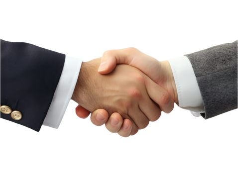 Handshake on Transparent Background Signifying Collaboration Partnership
