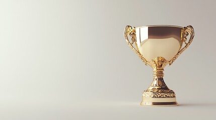 A shiny golden trophy with ornate details, symbolizing achievement and victory.