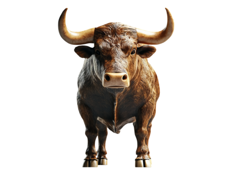 3D Taurus Bull Symbol on Transparent Background for April Themes