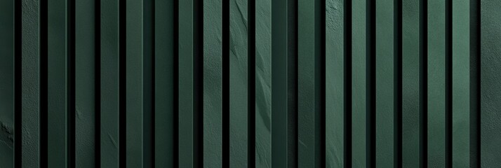 Obraz premium 緑色の縦長のストライプパターンが特徴的な壁が遠くから見えるシーン