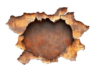 Obraz premium Isolated Leather Hole with Scar Marks on Transparent Background