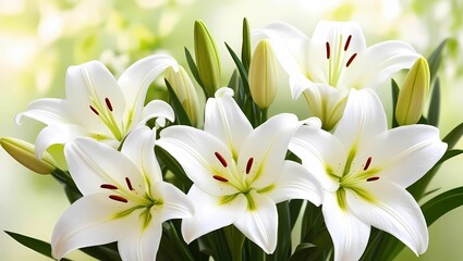 Easter Lilies: A bouquet of white lilies arranged near a glowing candle, symbolizing purity and resurrection.