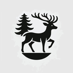 Deer silhouette vector image