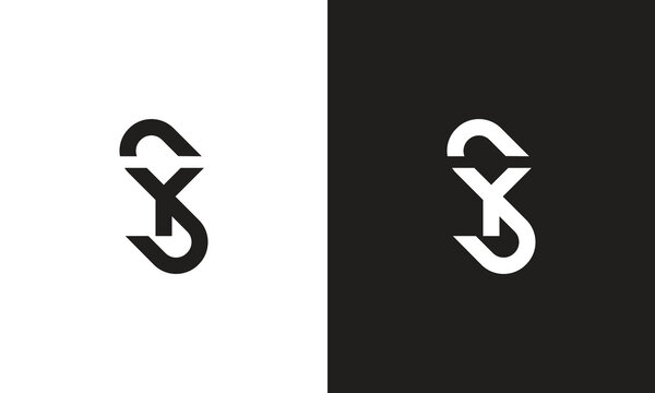 SY logo, monogram unique logo, black and white logo, premium elegant logo, letter SY Vector
