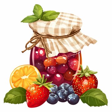 recommend clip art: Watercolor Fruit jam jar clipart