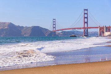 Golden Gate Bridge at Baker Beach in San Francisco California