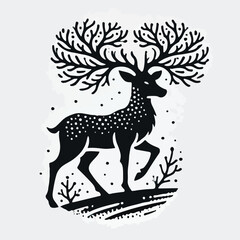 Deer silhouette vector image