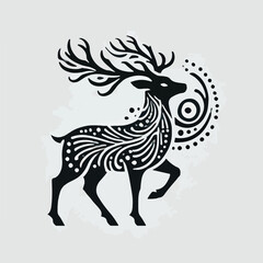 Fototapeta premium Deer silhouette vector image