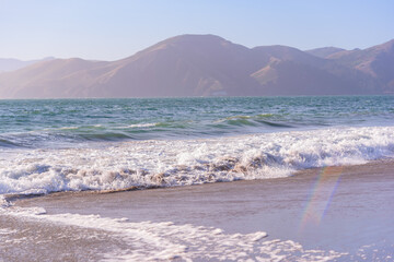 Crashing Waves at Baker Beach in San Francisco California