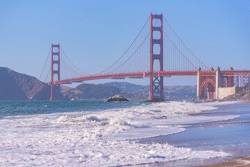 Baker Beach with Golden Gate Bridge in the Background in  San Francisco California