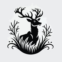 Deer silhouette vector image