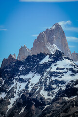 Fitz Roy with blue sky and clouds