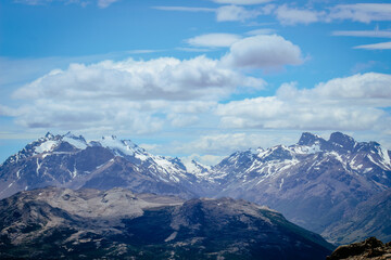 Mountans peak with blue sky and cloud
