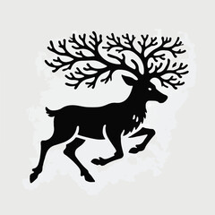Deer silhouette vector image