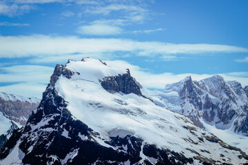 Mountans peak with blue sky and cloud