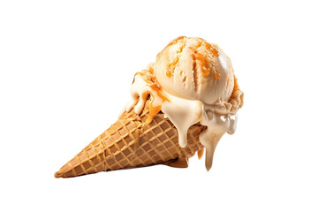 Summer Ice Cream Cone Melting in the Heat