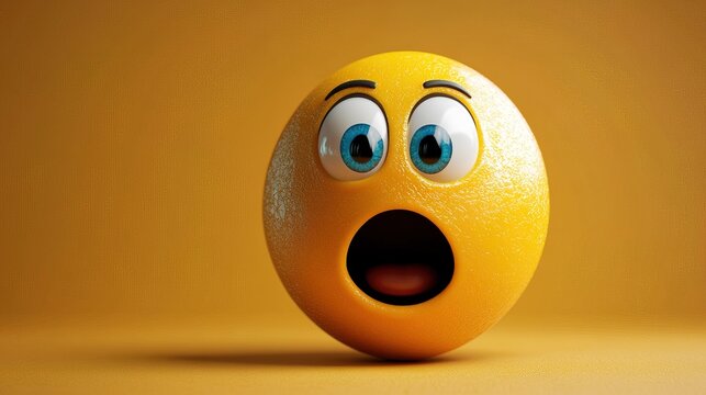 Astonished face three dimensional emoji 