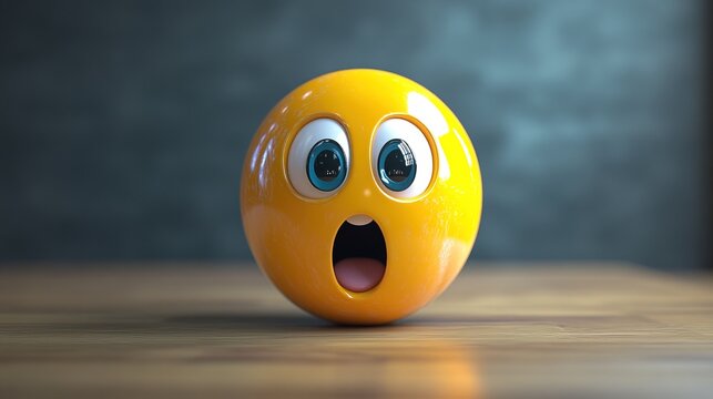 Astonished face three dimensional emoji 