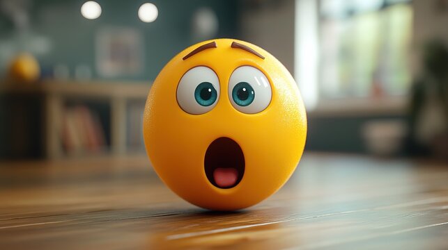 Astonished face three dimensional emoji 