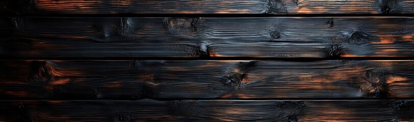  Dark wooden background with burning flames. Wooden wall, table, or floor with glowing fire and embers. Dark wood texture.