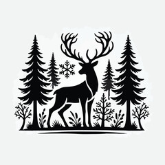 Deer silhouette vector image