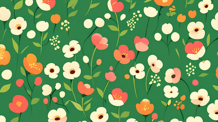 seamless flower and leaf pattern