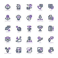 Consultant Icon pack for your website, mobile, presentation, and logo design. Consultant Icon dual tone design. Vector graphics illustration and editable stroke.
