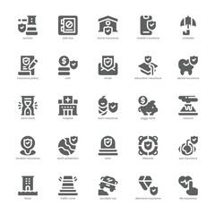 Insurance Check Icon pack for your website, mobile, presentation, and logo design. Insurance Check Icon glyph design. Vector graphics illustration and editable stroke.