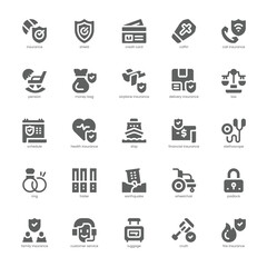 Insurance Check Icon pack for your website, mobile, presentation, and logo design. Insurance Check Icon glyph design. Vector graphics illustration and editable stroke.