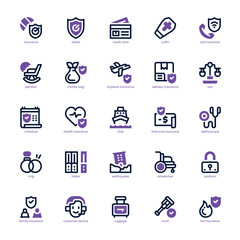 Insurance Check Icon pack for your website, mobile, presentation, and logo design. Insurance Check Icon dual tone design. Vector graphics illustration and editable stroke.