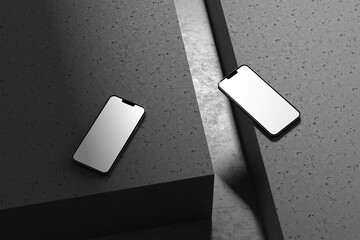 Smartphone Mockup Template with Modern Minimalist Background