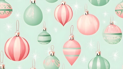 Vintage Christmas Ornament Pattern Background Style