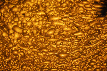 Copper concentration plant. Flotation and processing for ore. Closeup of fine pulp with bubbles