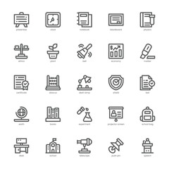 Learning icon pack for your website, mobile, presentation, and logo design. Learning icon outline design. Vector graphics illustration and editable stroke.