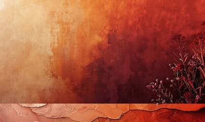 Warm hues flow from orange to maroon, evoking rich autumnal elegance