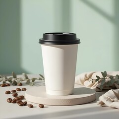 minimalist cup of coffee with estetik background