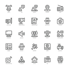 Communication Core icon pack for your website, mobile, presentation, and logo design. Communication Core icon outline design. Vector graphics illustration and editable stroke.